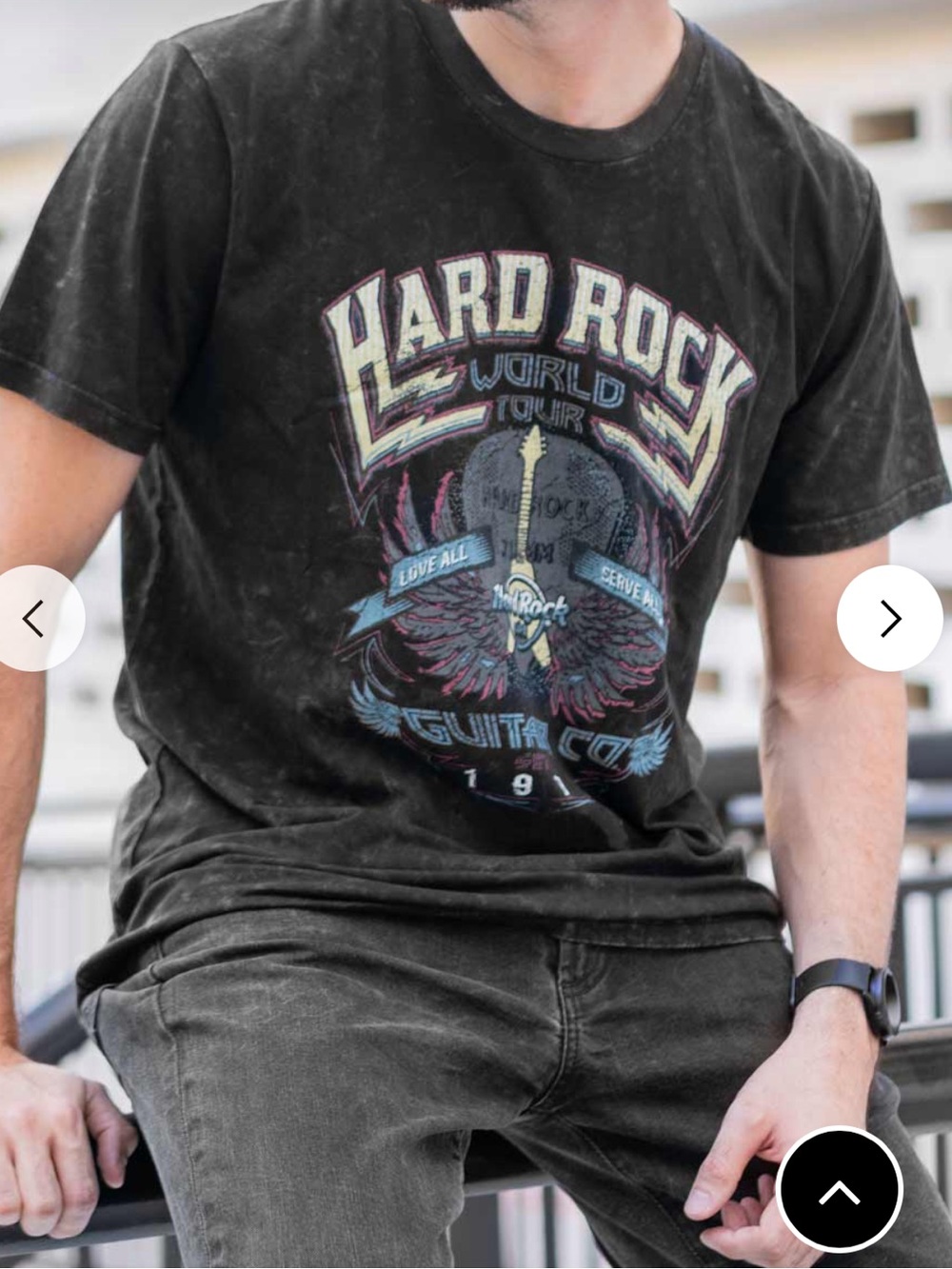 NWT Biloxi Hard Rock 50th World Tour Graphic Tee Black Size XL New!